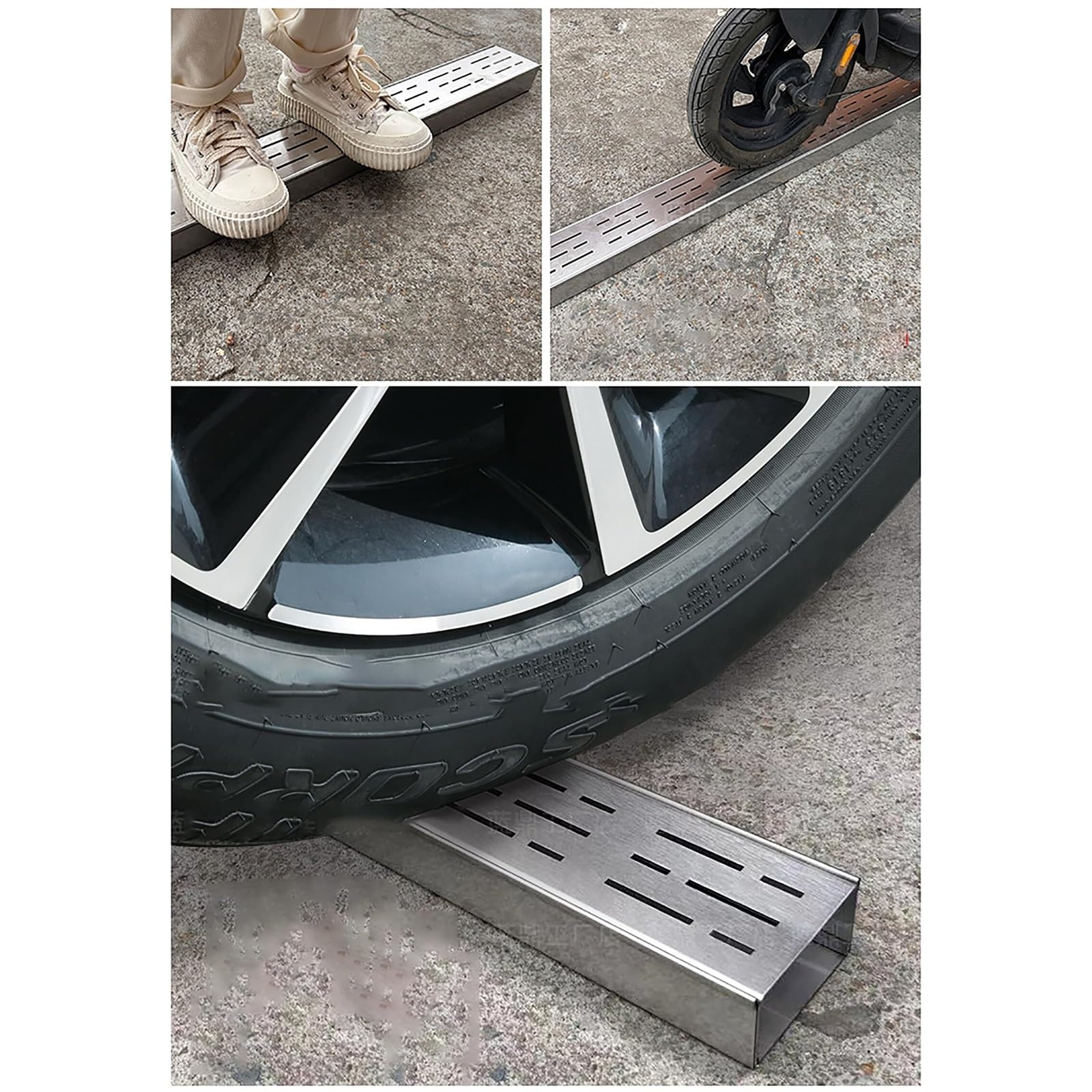 Genérico Rejilla de Drenaje de Canal de Acero Inoxidable de Alta Resistencia - 100x10x8cm para Entrada de vehículos, Garaje, Patio - Alta Capacidad de Flujo, Duradera, s