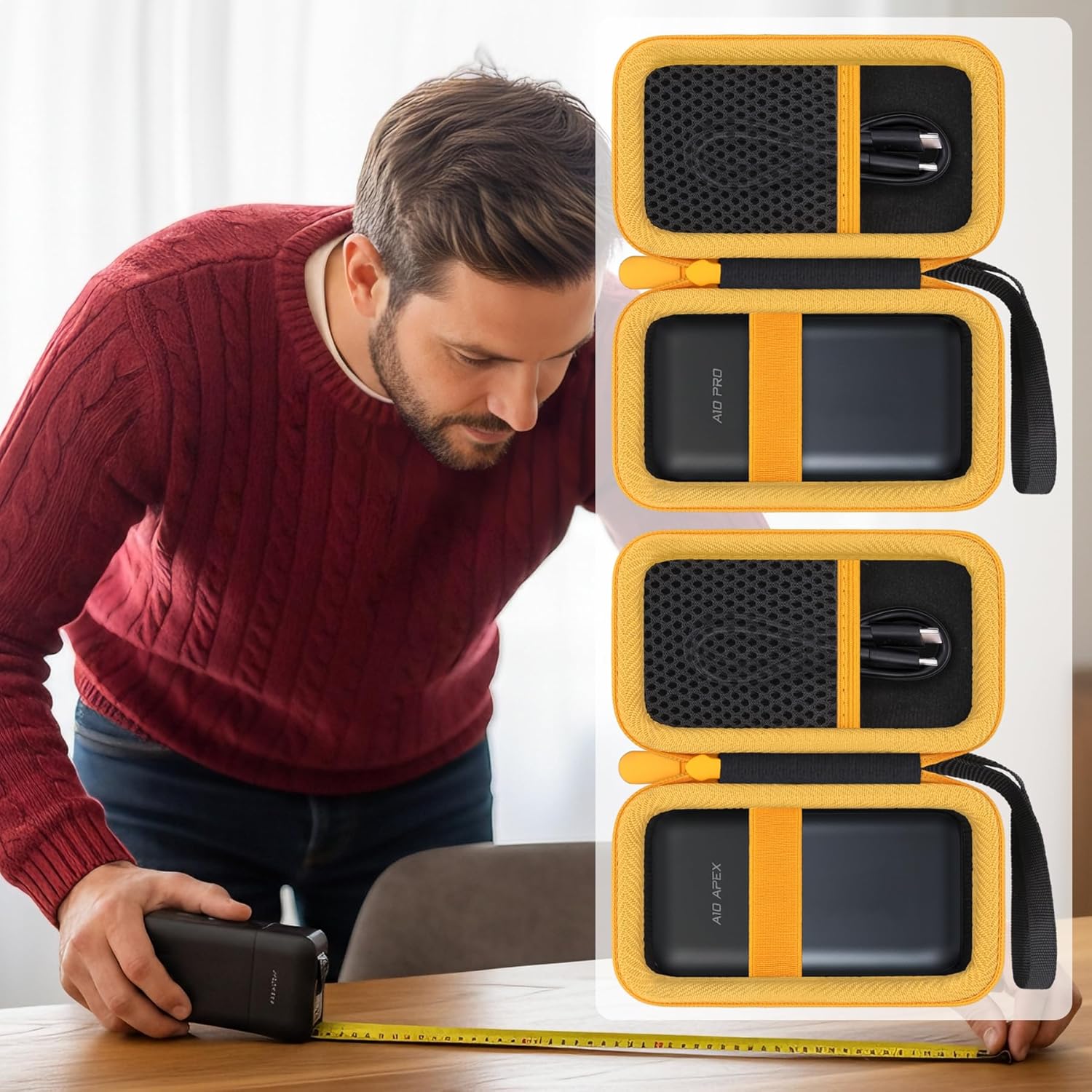 Aenllosi for Fanttik A10 Apex 3-in-1/A10 Pro 2-in-1 Digital Laser Tape Measure Hard Case, Fanttik Measuring Tape Organizer (Case Only)