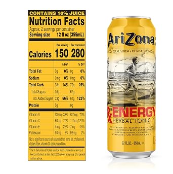 AriZona Rx Energy - Big Can, 22 Fl Oz (Pack of 24)