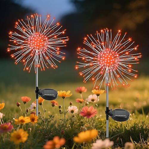 Miniatura 10 de Luces de jardín al aire libre, paquete de 2, 120 luces LED solares de jardín, luces de hadas al aire libre impermeables, luces solares decorativas