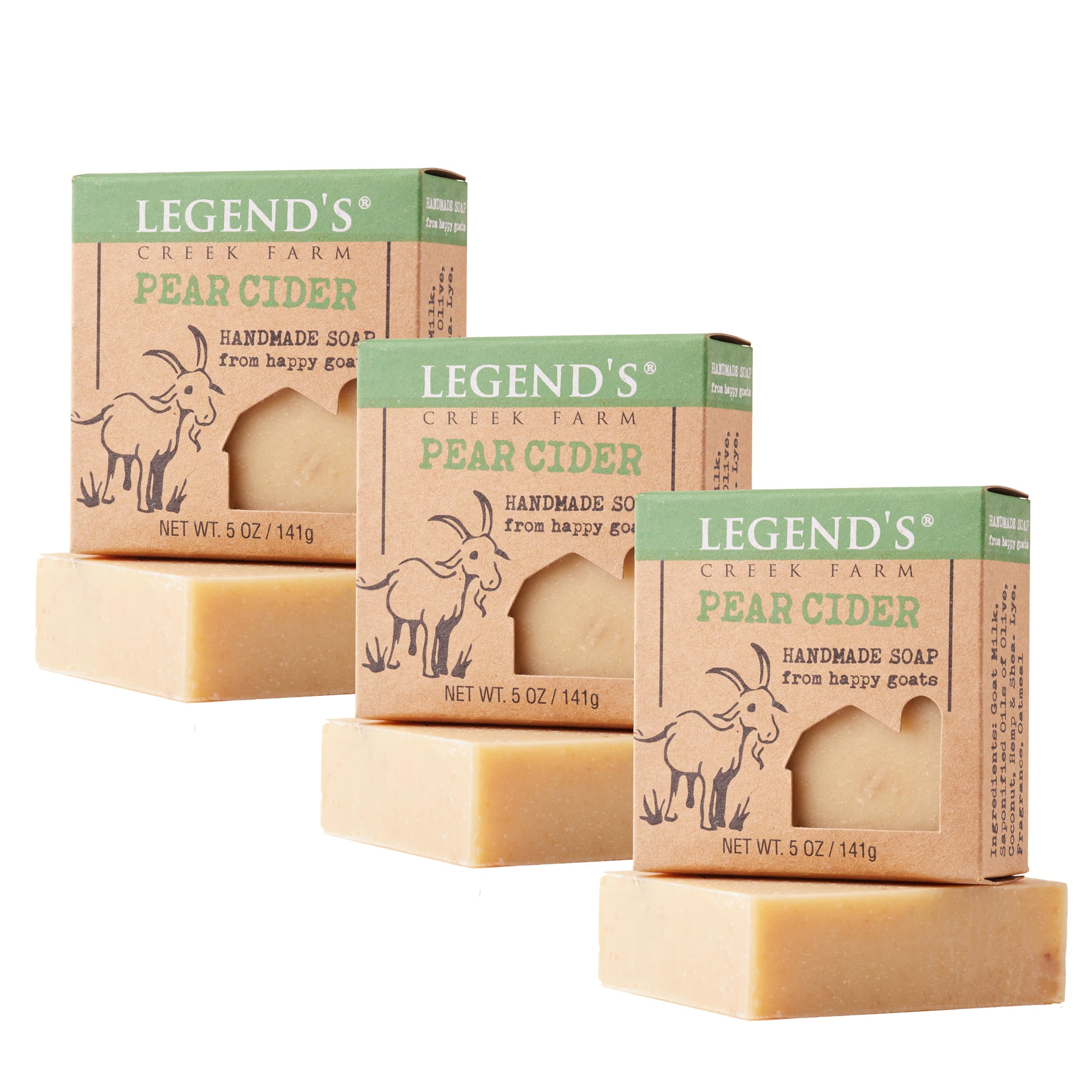 Legend's Creek Farm Goat Milk Soap - Cleansing Moisturizing Bar for Hands and Body - 5 Oz Creamy Lather, Nourishing, Gentle Natural Soap for Sensitive