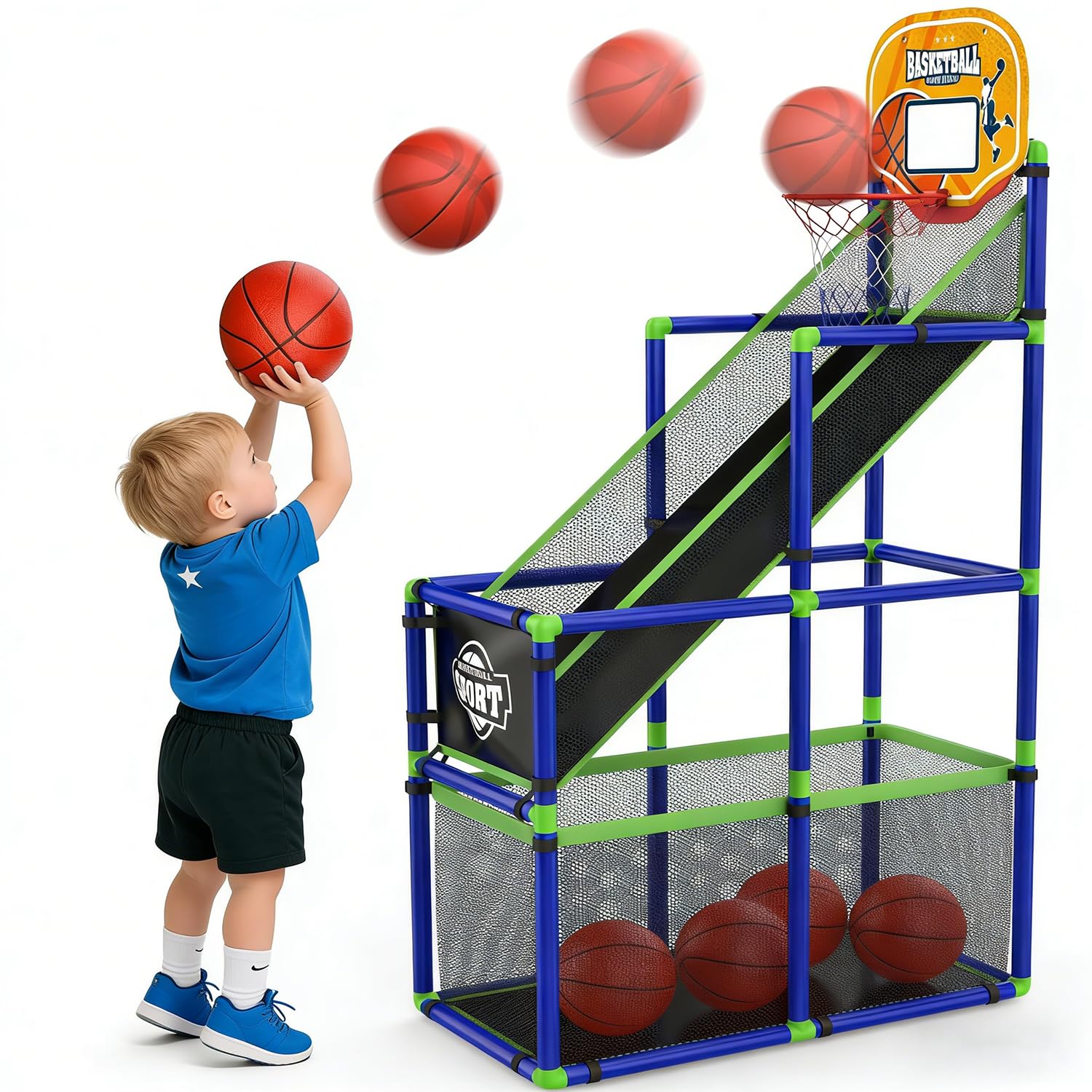 EagleStone EagleStone Adjustable Arcade Basketball Hoop with Ball Return for Kids