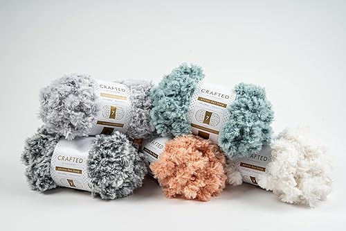 Miniatura 4 de Crafted By Catherine Ovillo de piel sintética ártica, paquete de 2 (16 yardas cada madeja), rosa, calibre 7 Jumbo