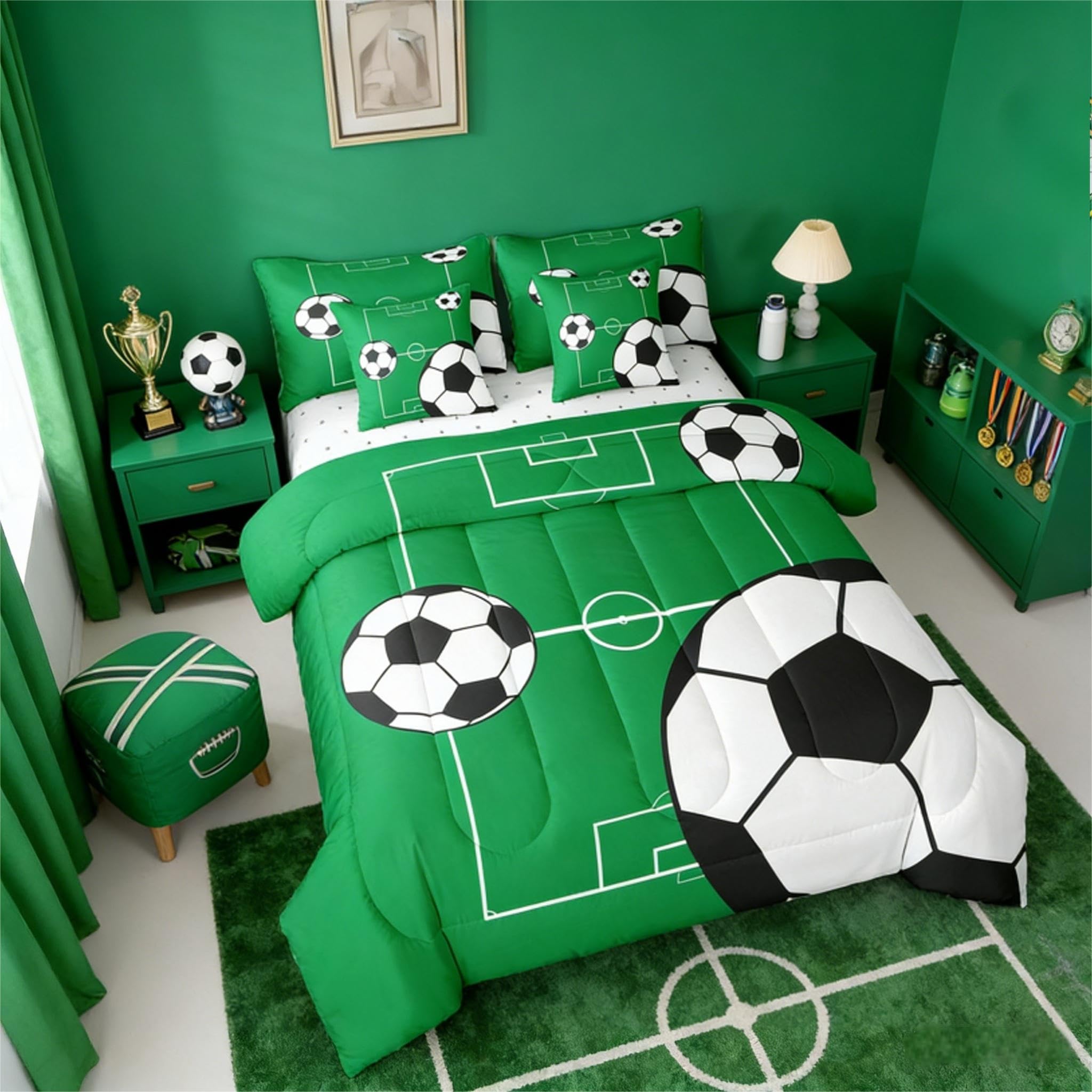 Erosebridal Football 7 Piece Bedding Set Full Boys Sports Theme