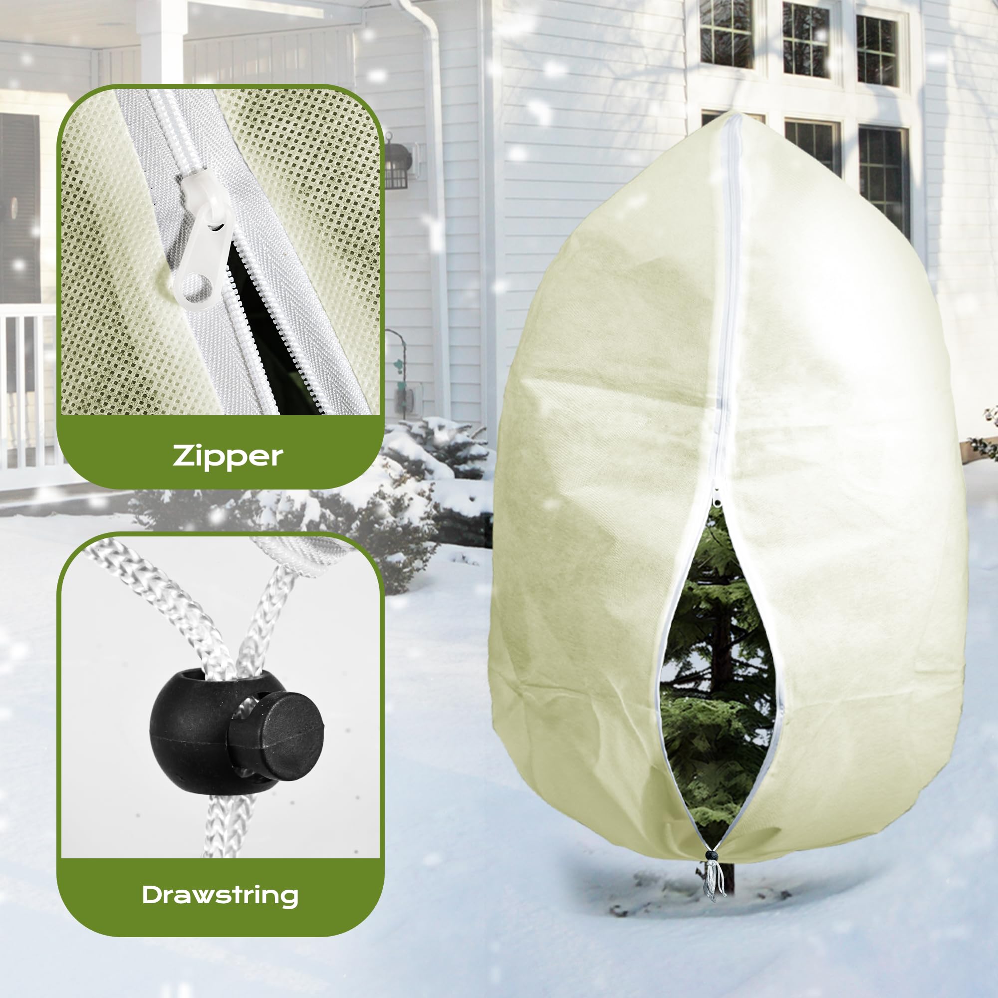 Pack De 4 Voile Hivernage Plante Exterieur, Respirable 70 G/m²