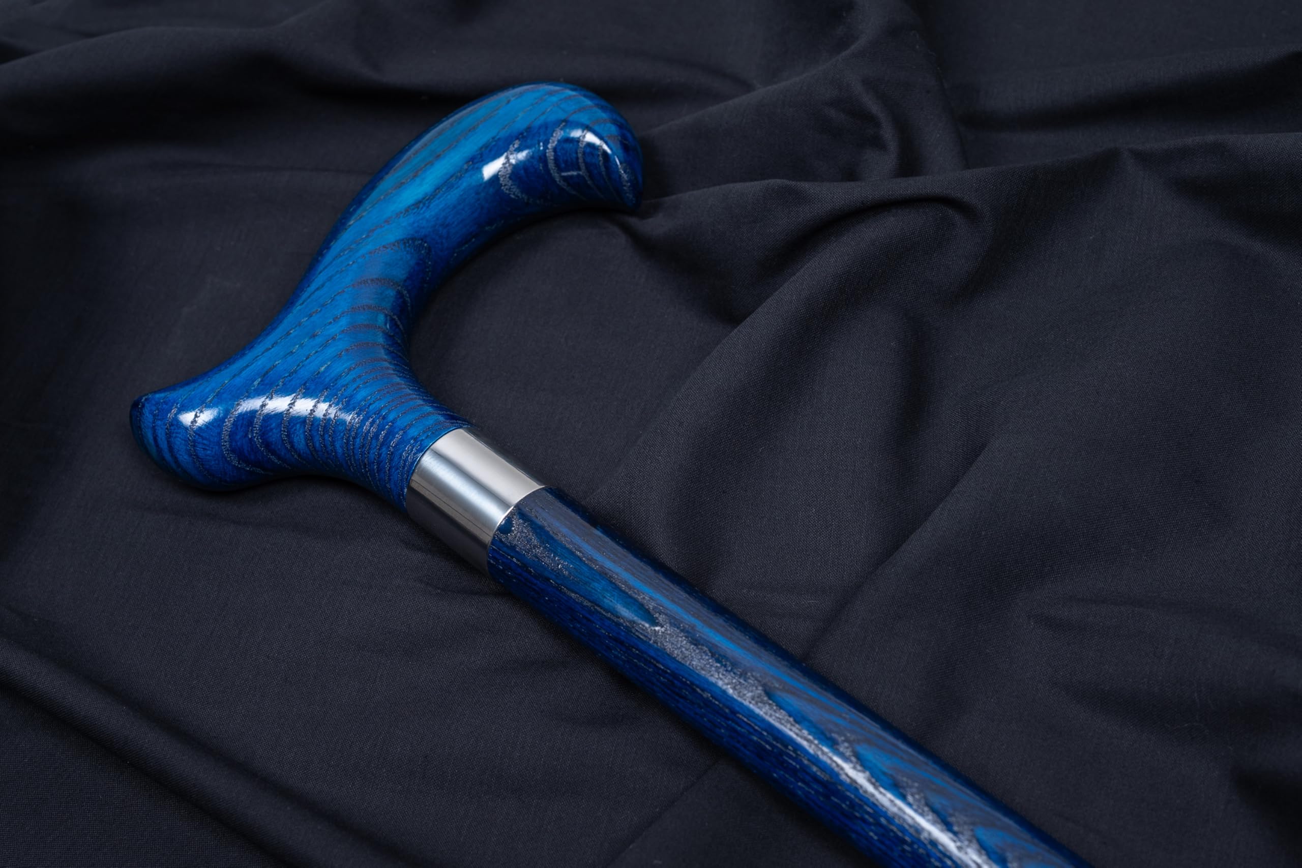 Dr. Watson Classic Derby Walking Stick – Handcrafted Ash Wood Cane with Polished Stainless Steel Collar