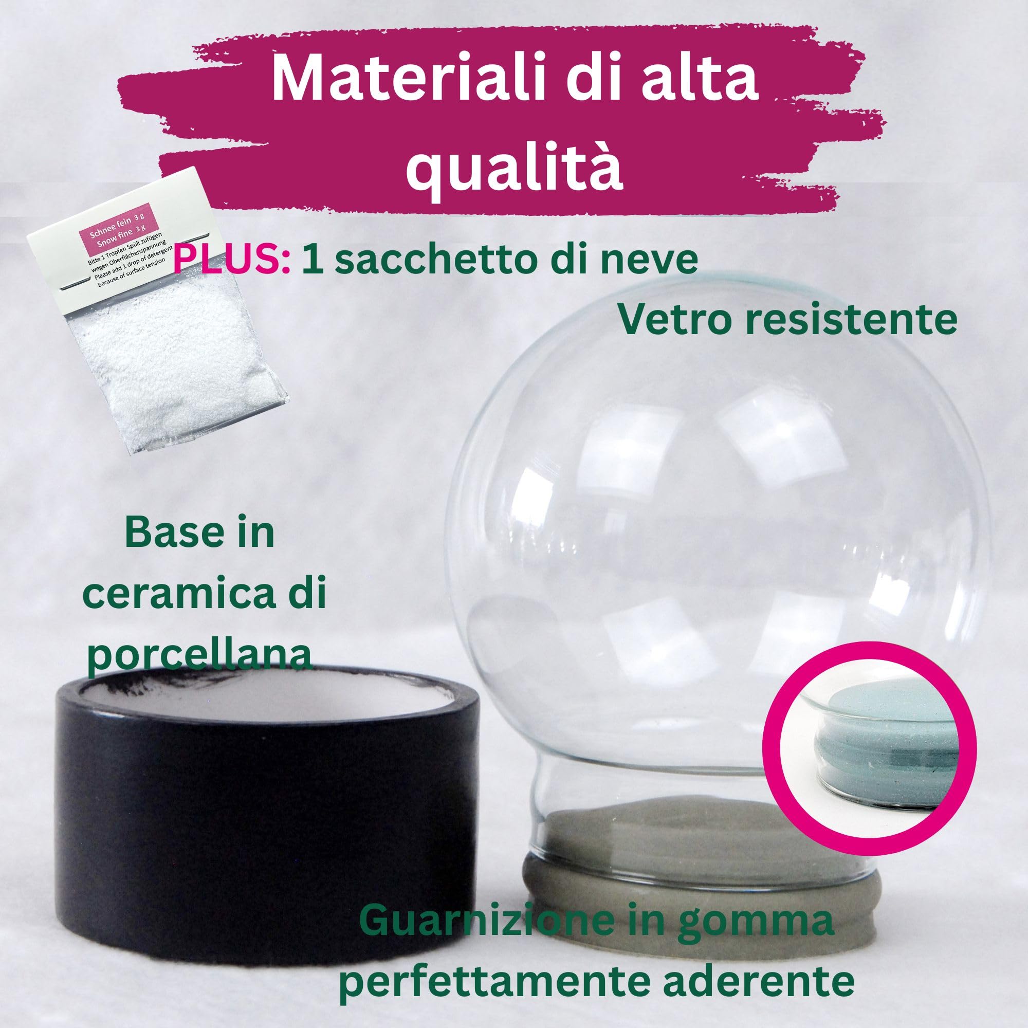 Snowglobe for You 40053 - Set fai da te con sfera di vetro e base in poliresina, diametro 100 mm
