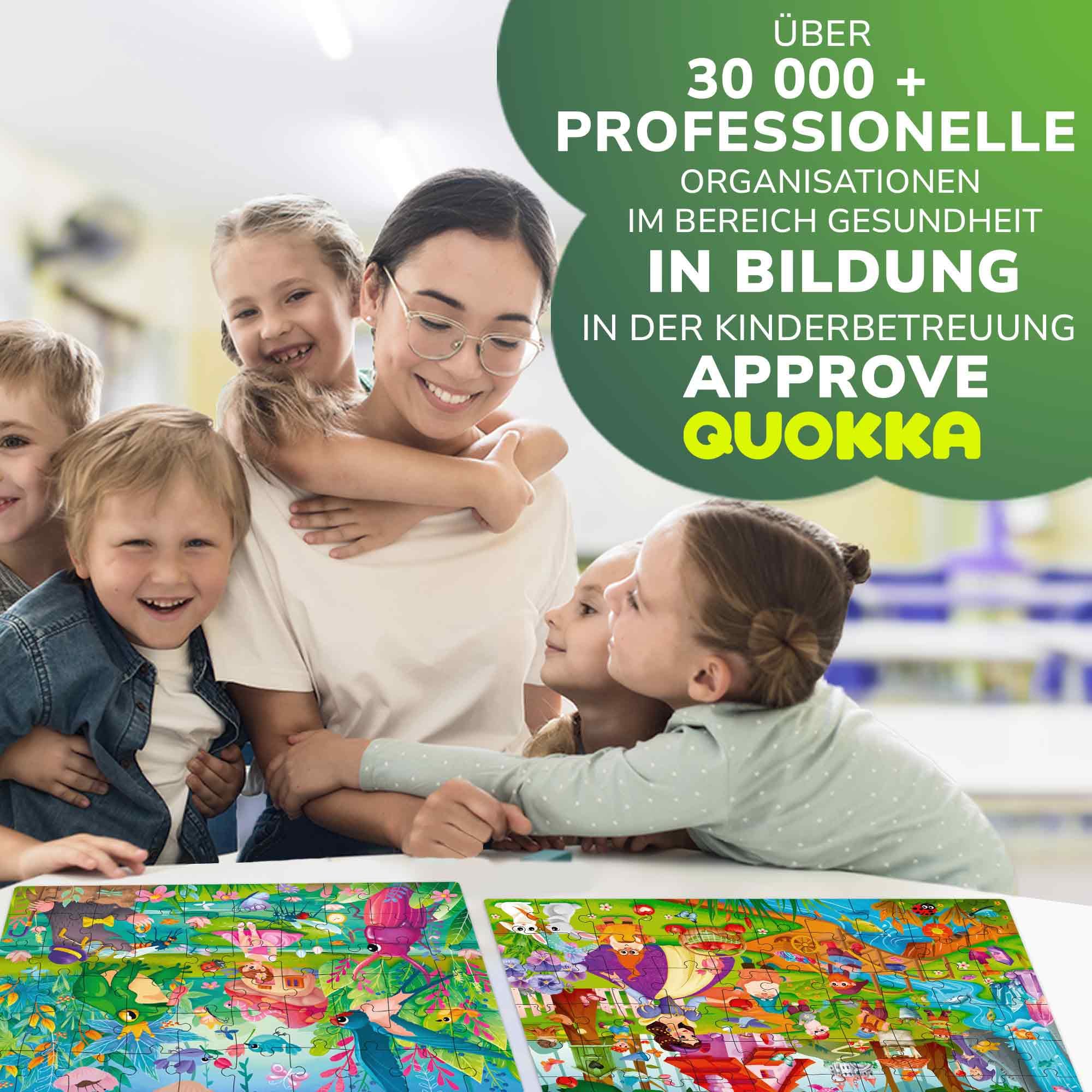QUOKKA Puzzle ab 4 5 Jahre - 4x60 Teile Puzzle Mädchen ab 5 6 Jahre - Lernspielzeug Märchen für Kleinkinder - Geschenk Spielzeug für Kinder 6 7 8 Jahre