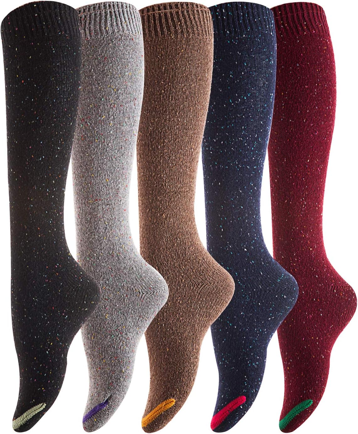 Meso Women's 5 Pairs Pack Soft Durable Knee High Cotton Socks M158212 Size 6-9