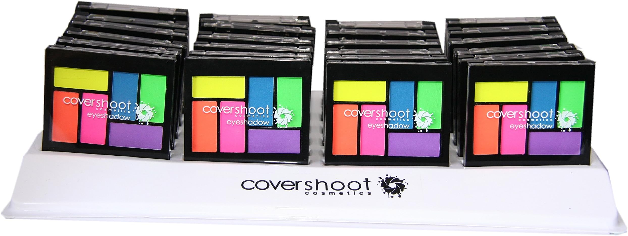 24 x Covershoot Neon Eyeshadow Palettes | on Display | Wholesale Cosmetics
