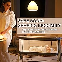 Vista 4 de Moisés para bebé, moisés con sábanas impermeables, bolsa de transporte y colchón suave, moisés de altura ajustable con ruedas, color gris oscuro