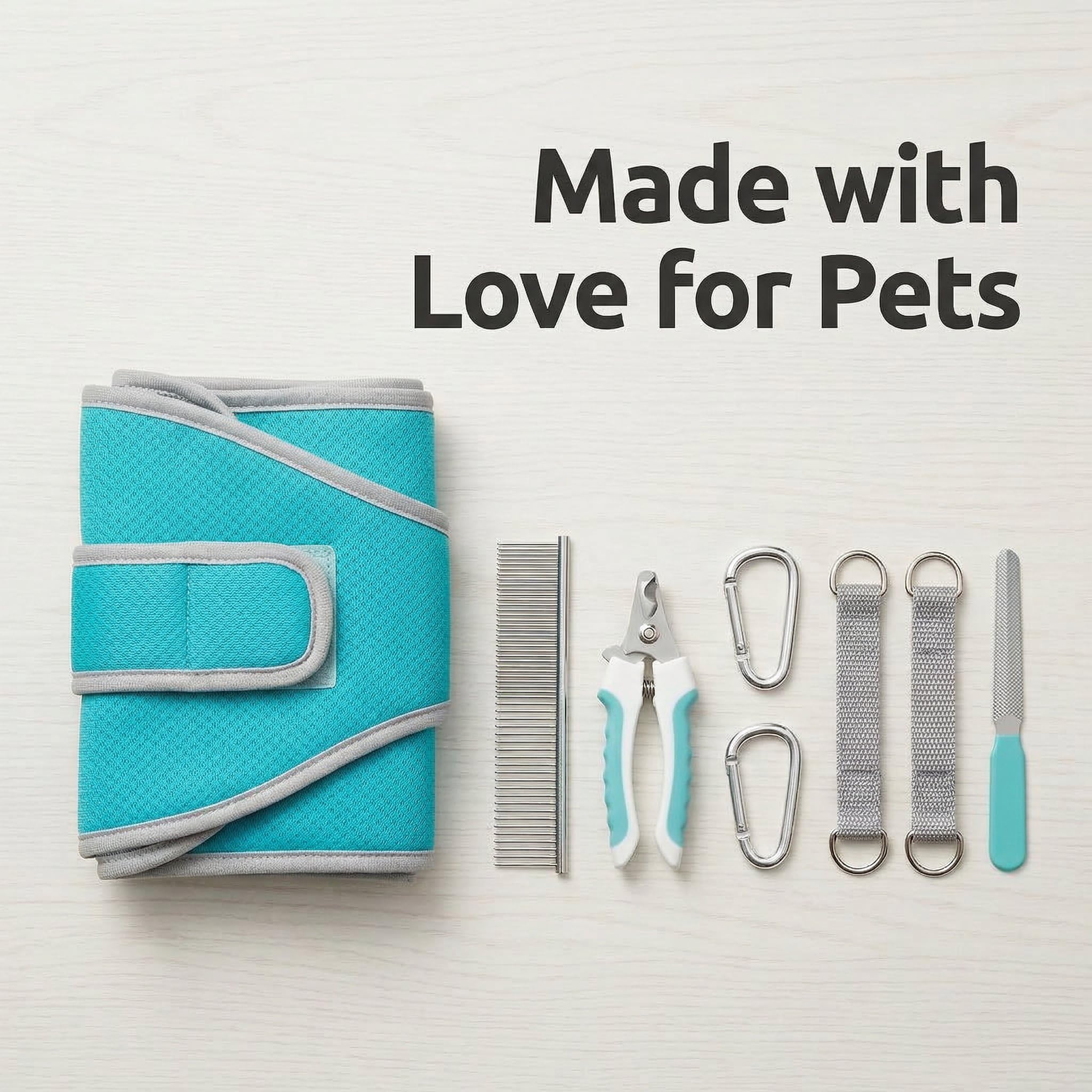 Marnonsis Dog Grooming Hammock, Adjustable Restraint Sling for Nail Trimming, Hands-Free Cat Grooming Harness for Easy Bathing, Haircuts & Claw Care at Home, Blue XS - image 7