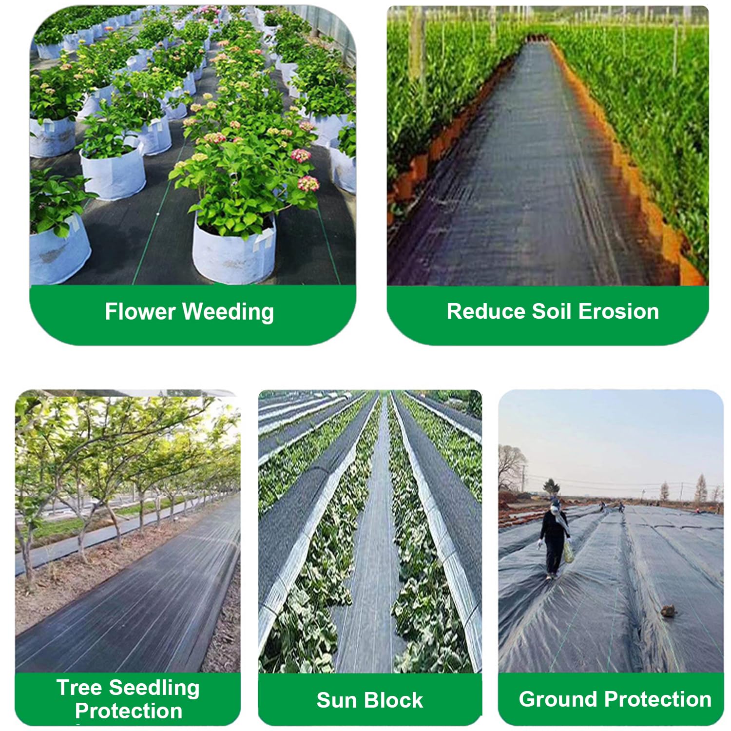 3 x 100FT Malla Antihierbas, 90g/m² Tela Geotextil para Control de Maleza Permeable al Agua Anti-UV Barreras contra Malezas