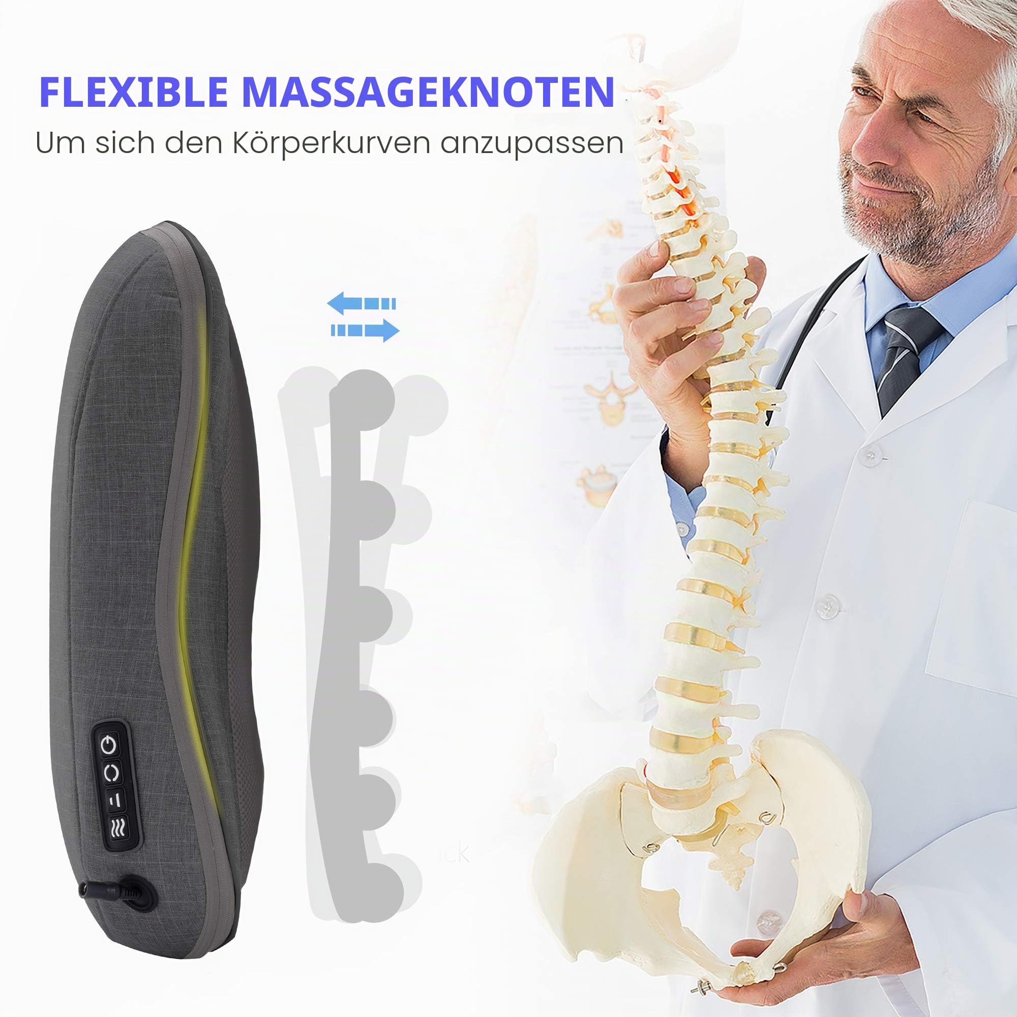 COMFIER Massagekissen, Shiatsu Rückenmassagegerät mit Wärme, tragbares Massagegerät, Stuhlmassagegerät für Büro Entspannung，Geschenke für Frauen/Männer