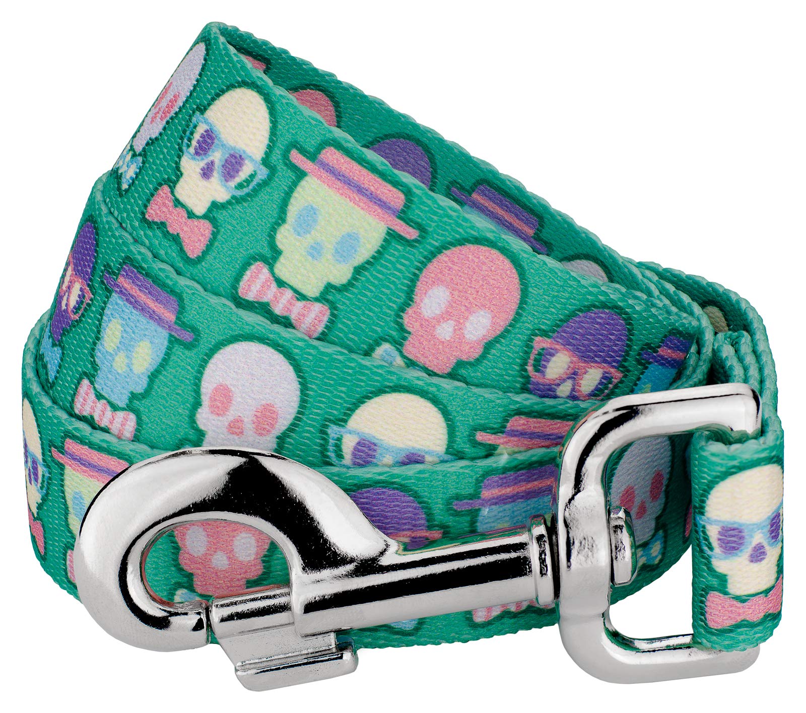 Country Brook Design - Dapper Skulls Dog Leash - Halloween Collection with 11 Spooky Designs (6 Foot, 1 Inch Wide)
