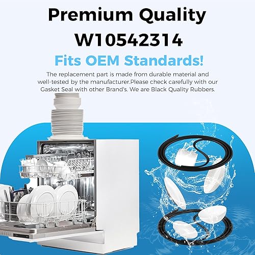 Miniatura 4 de Romalon W10542314 Junta de puerta de lavavajillas para Whirl-pool Ken-more reemplaza 2409202 8268888 W10300589 W10284090 W10350162