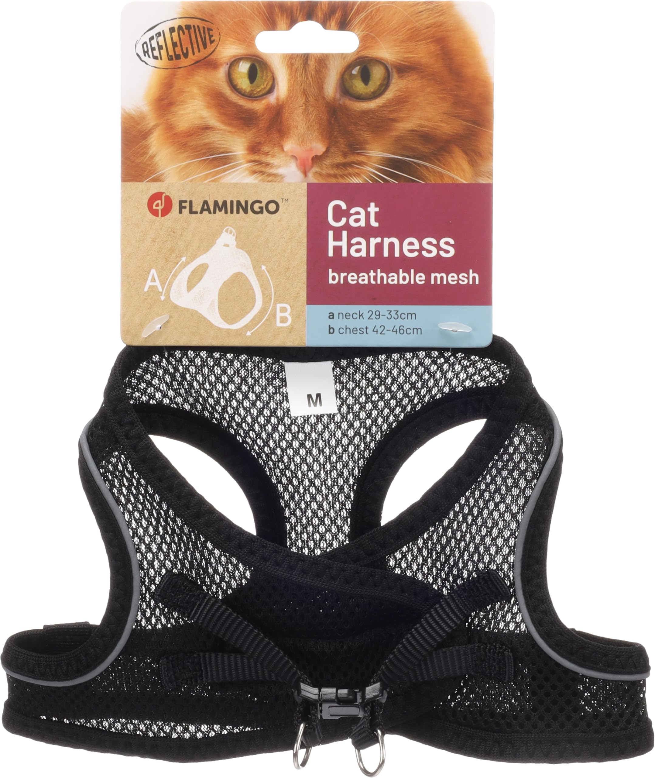 Cat Harness Step&Go Berta Black M 29-33cm 42-46cm