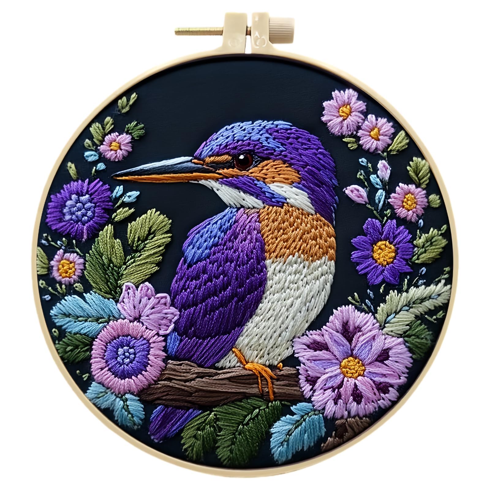 Fablet Embroidery Kit for Beginners, 20cm Hoop Threads&Tools