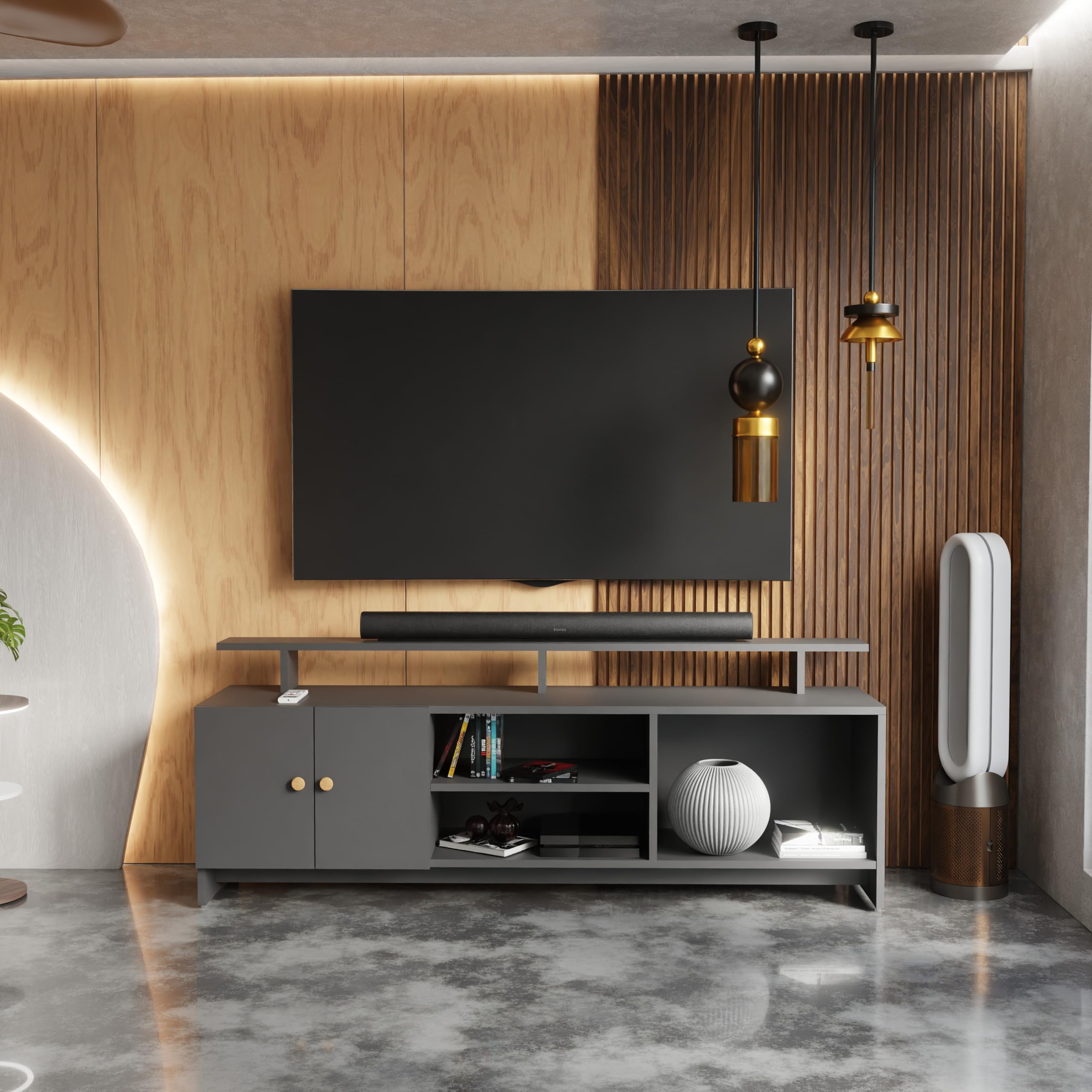 TV Unit for Living Room | TV Cabinet & TV Stand | TV Table for Living Room | Modern Furniture for Home | Assembly-DIY | Color-Grey-image-44