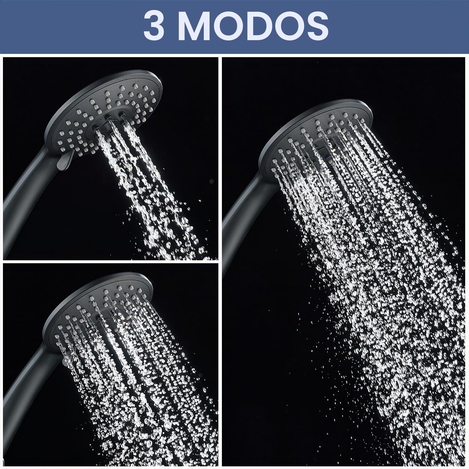 Namuoto Monamando de Ducha, Grifo de Ducha Monomando con Barra de Ducha Ajustable, ducha de Mano, Manguera de Ducha 150mm, Negro