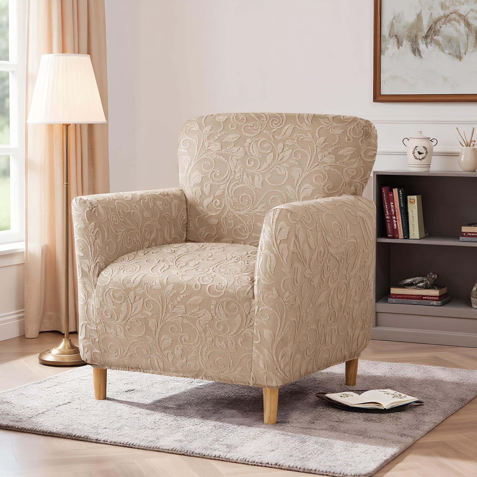 LiveGo Stretch Banquet Armchair Slipcover, Knit Chair Covers with Arms