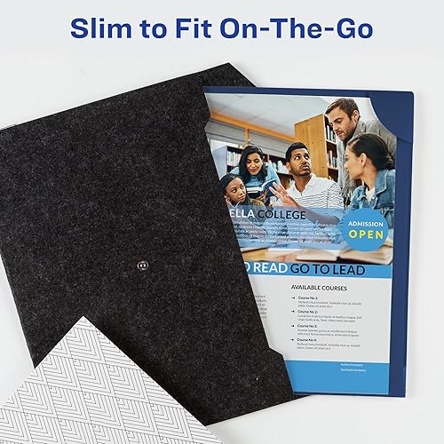 Miniatura 4 de Avery Fundas para documentos con cierre de esquina para carpetas de 3 anillas, 1 funda de plástico azul marino (47838)