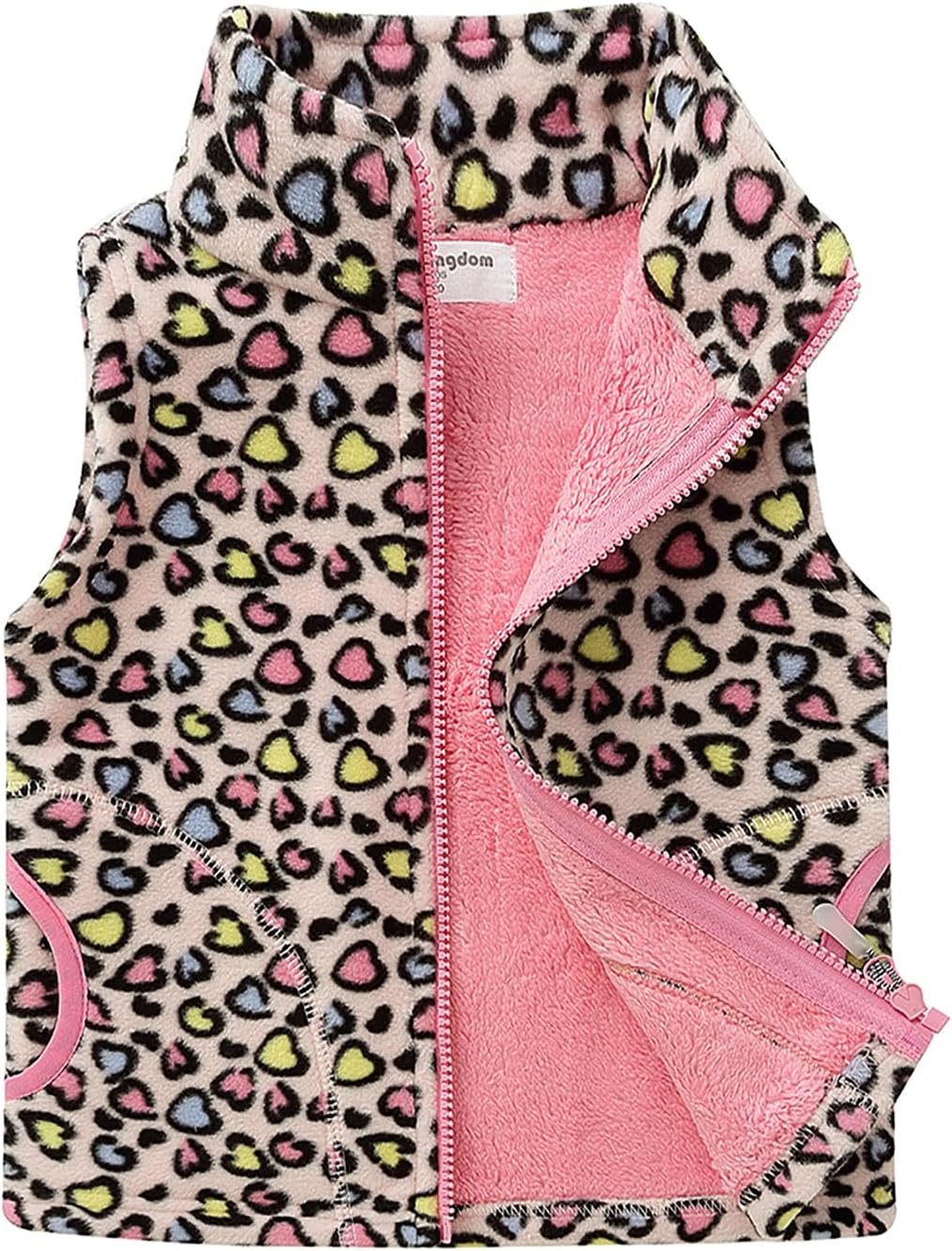 Mud Kingdom Boys Girls Polar Fleece Vest Winter Thick Warm Outerwear Funny Cartoon