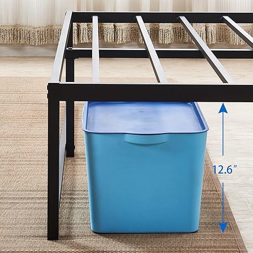 Miniatura 9 de VECELO Marco de cama tamaño queen, industrial