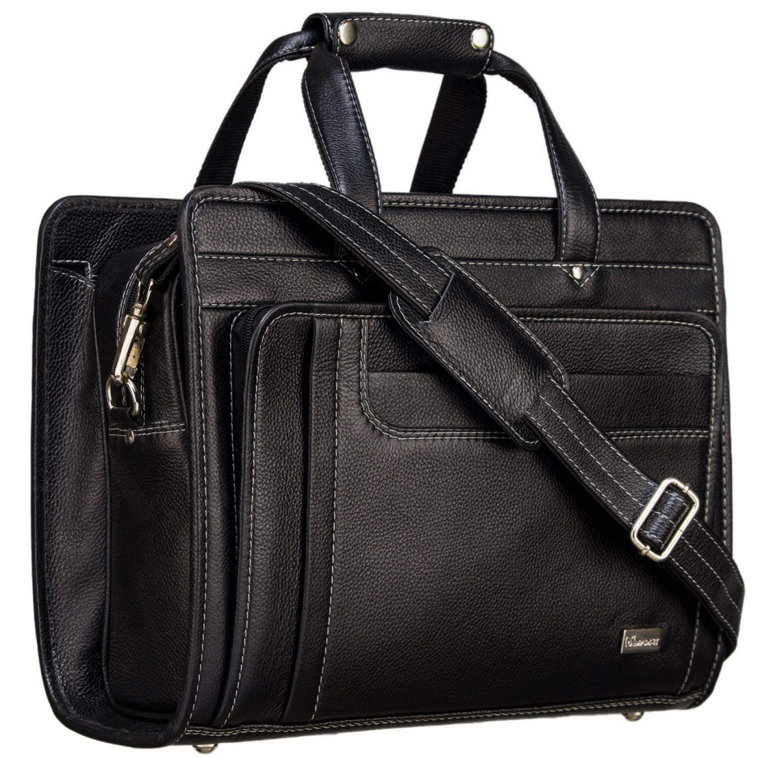 MARFIT Genuine Leather 15.6 inch Laptop Messenger Sling Bag for Men | Office Bag | Travel Bag | Laptop Bag (Black) (RA-MB2155005BLK) (B0C7QQH613) Amazon Price History, Amazon Price Tracker
