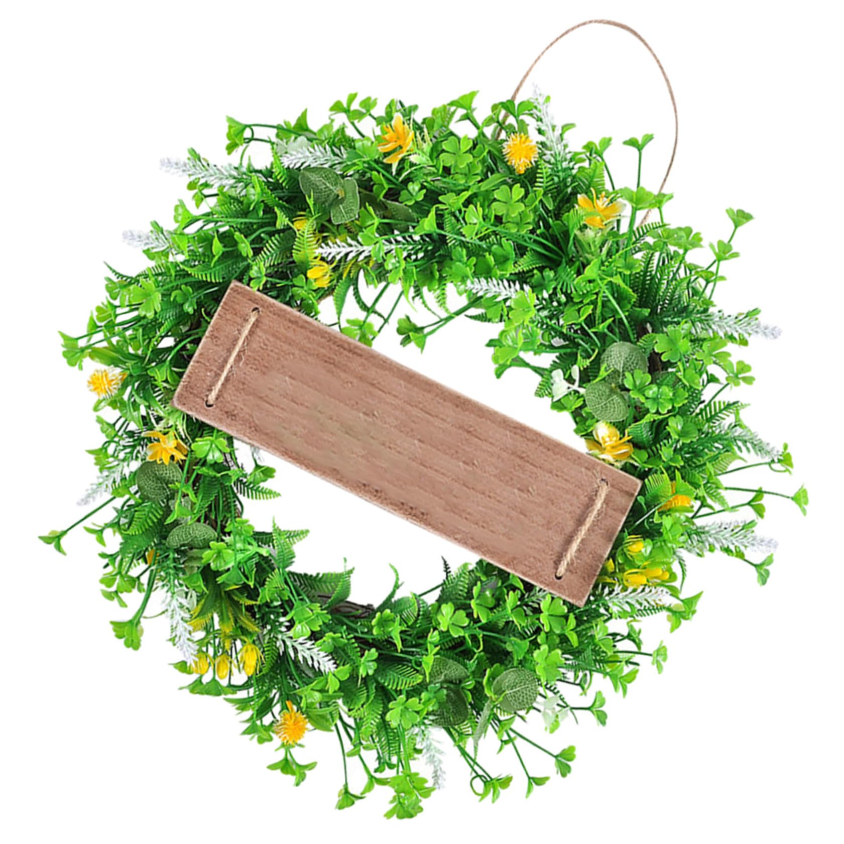 TOPBATHY Ghirlanda Primaverile A Foglie Con Fiori Finti Da Appendere Alla Porta D'ingresso