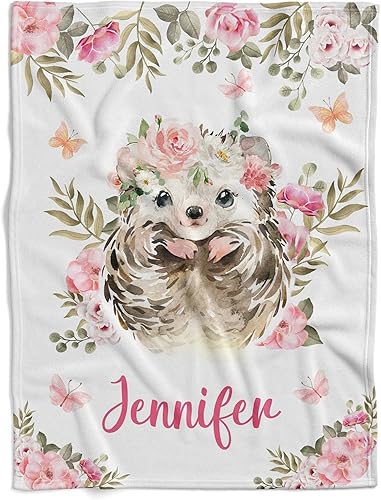 Manta de erizo personalizada, manta de erizo rosa, manta de erizo, mantas de erizo, erizo de guardería, erizo infantil, forro polar de erizo, ropa