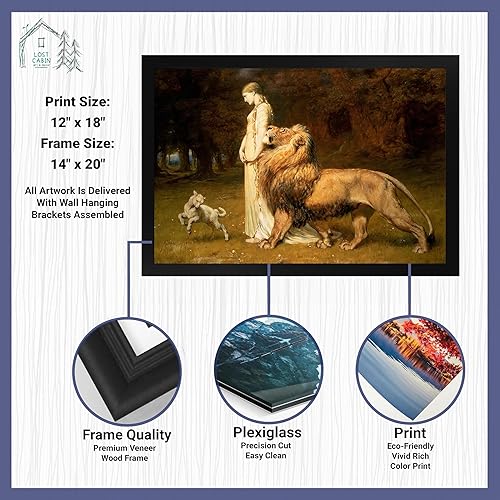 Miniatura 2 de Una & the Lion de Briton Riviere - Póster enmarcado para decoración de pared, pintura de obras de arte finas, pósteres e imágenes, impresiones de