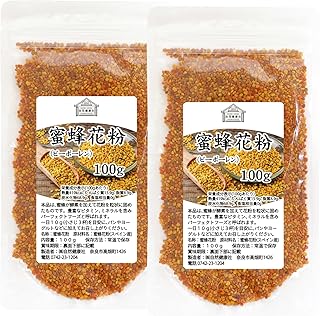 Amazon.co.jp: 自然健康社 蜜蜂花粉 100g×2個 ビーポーレン みつばち 花粉 : 食品・飲料・お酒