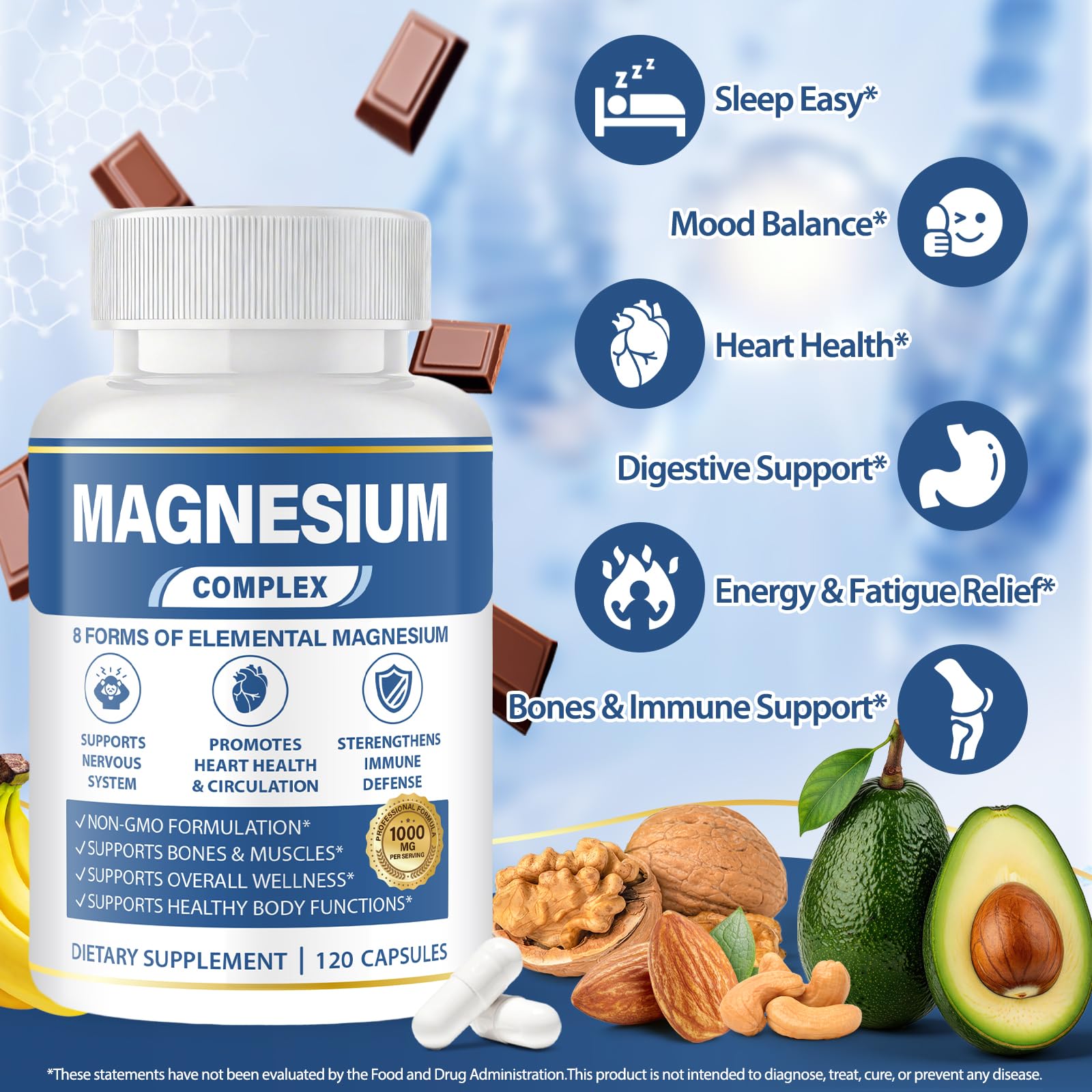 1000mg Magnesium Complex for Women & Men, 8-in-1 Magnesio Complex — Amazon image 3