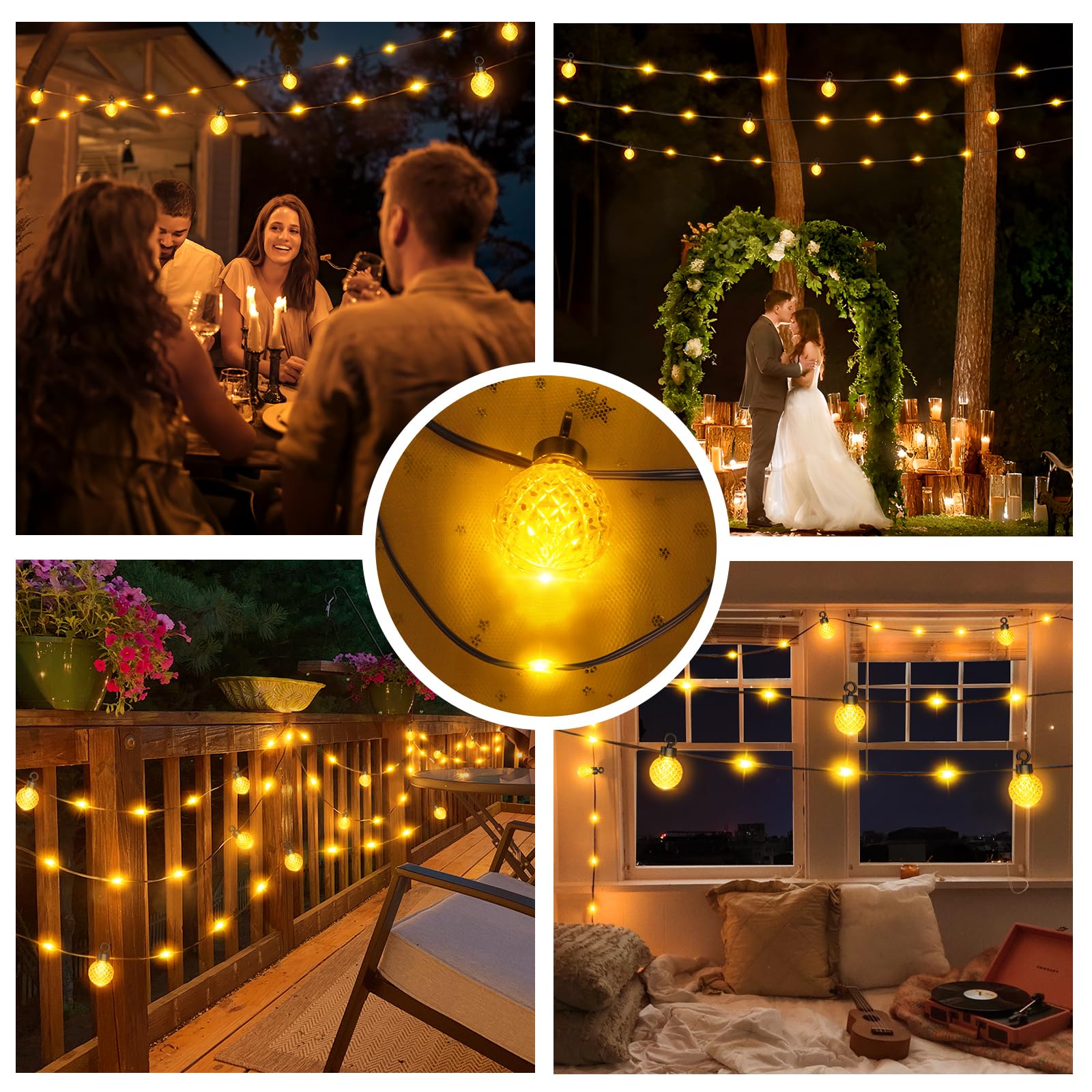 NIBSHOOM Catena Luminosa Esterno, 200 LED 32M Dimmerabile Lucine da Esterno Giardino con Telecomando, 8 Modalità, IP65 Luci Giardino per Giardino Balcone, Natale, Matrimonio, Pergola