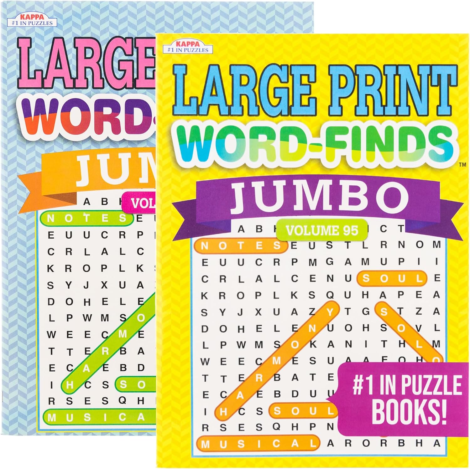 Kappa Jumbo Large Print Word Search Puzzle Books 2-Pack for Adults Teens Kids - Brain Training Fun