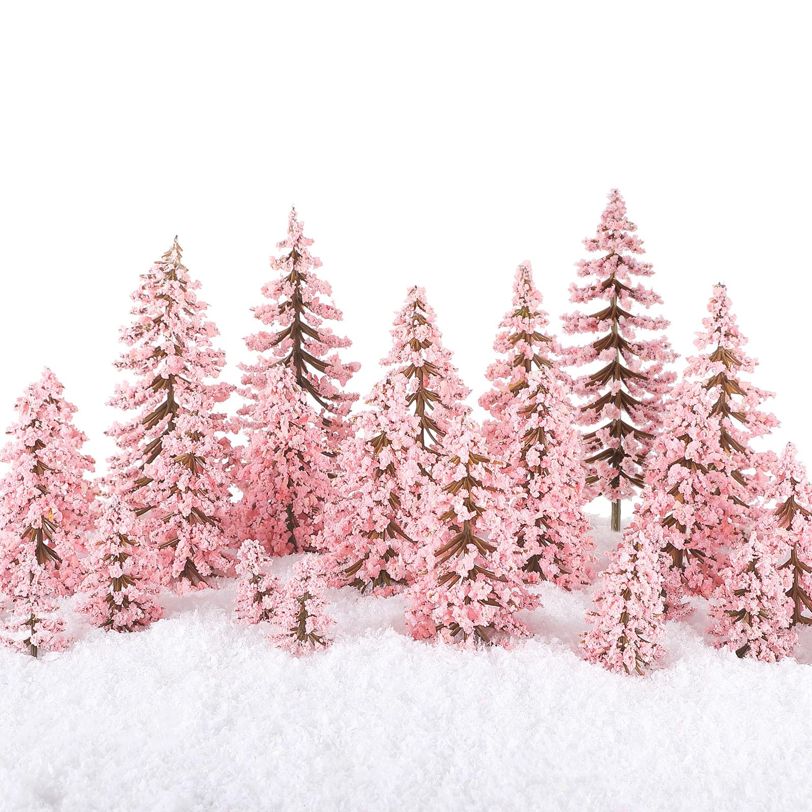 Skylety 35 Pcs Miniature Model Trees,Pink,Cedar