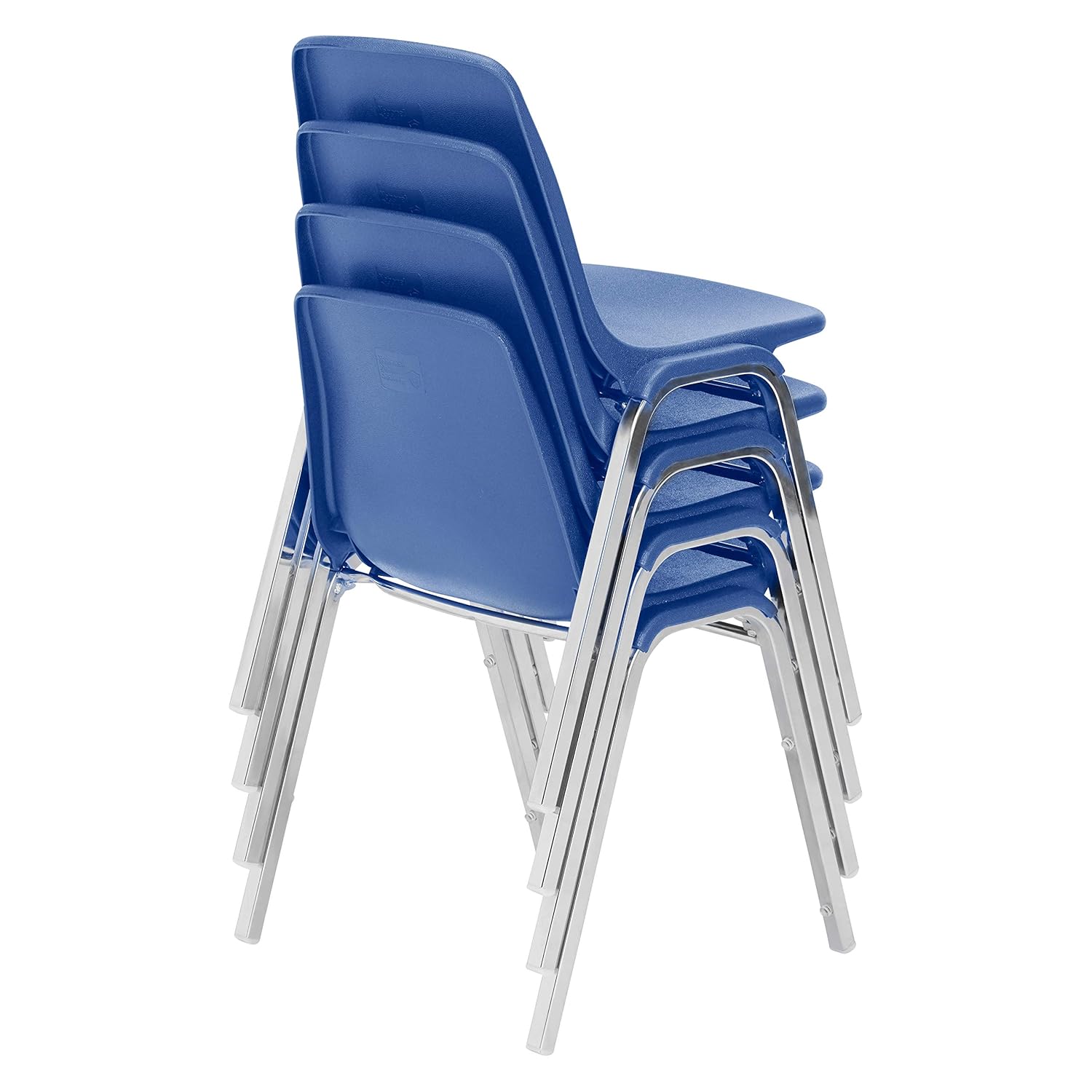 (4 Pack) NPS 8100 Series Poly Shell Stacking Chair, Black : Office Products