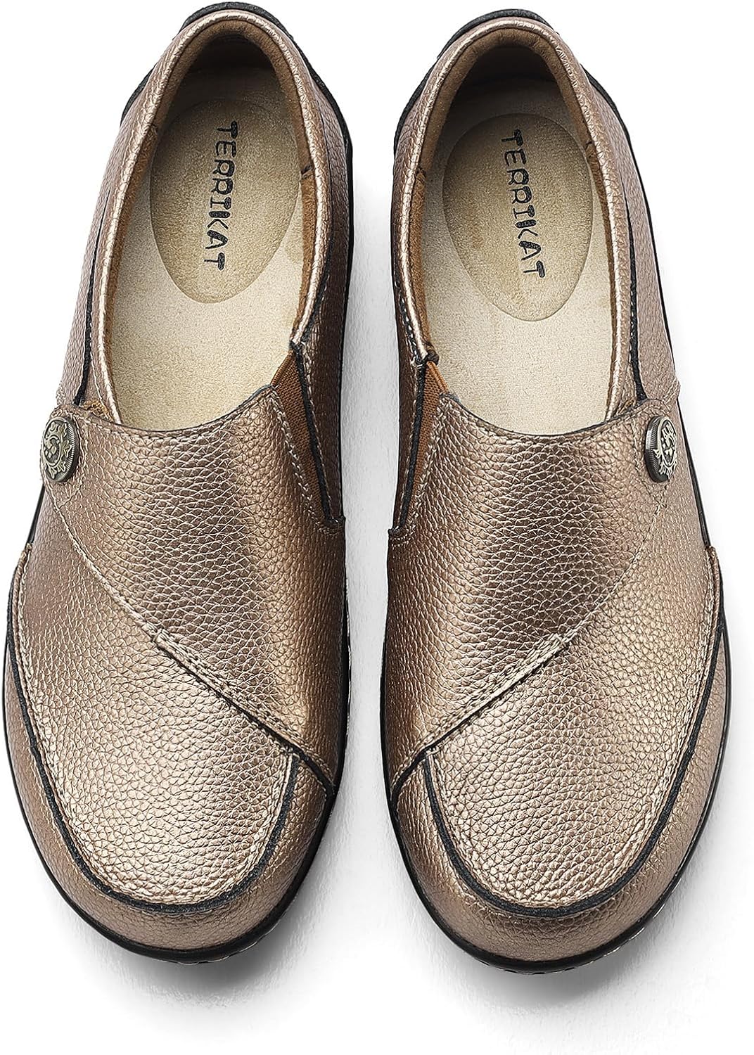 TERRIKAT Women's Classic Casual Leather Loafers Cute Moc Toe Slip On Comfort Walking Flats Lightweight Work Shoes - Image 9