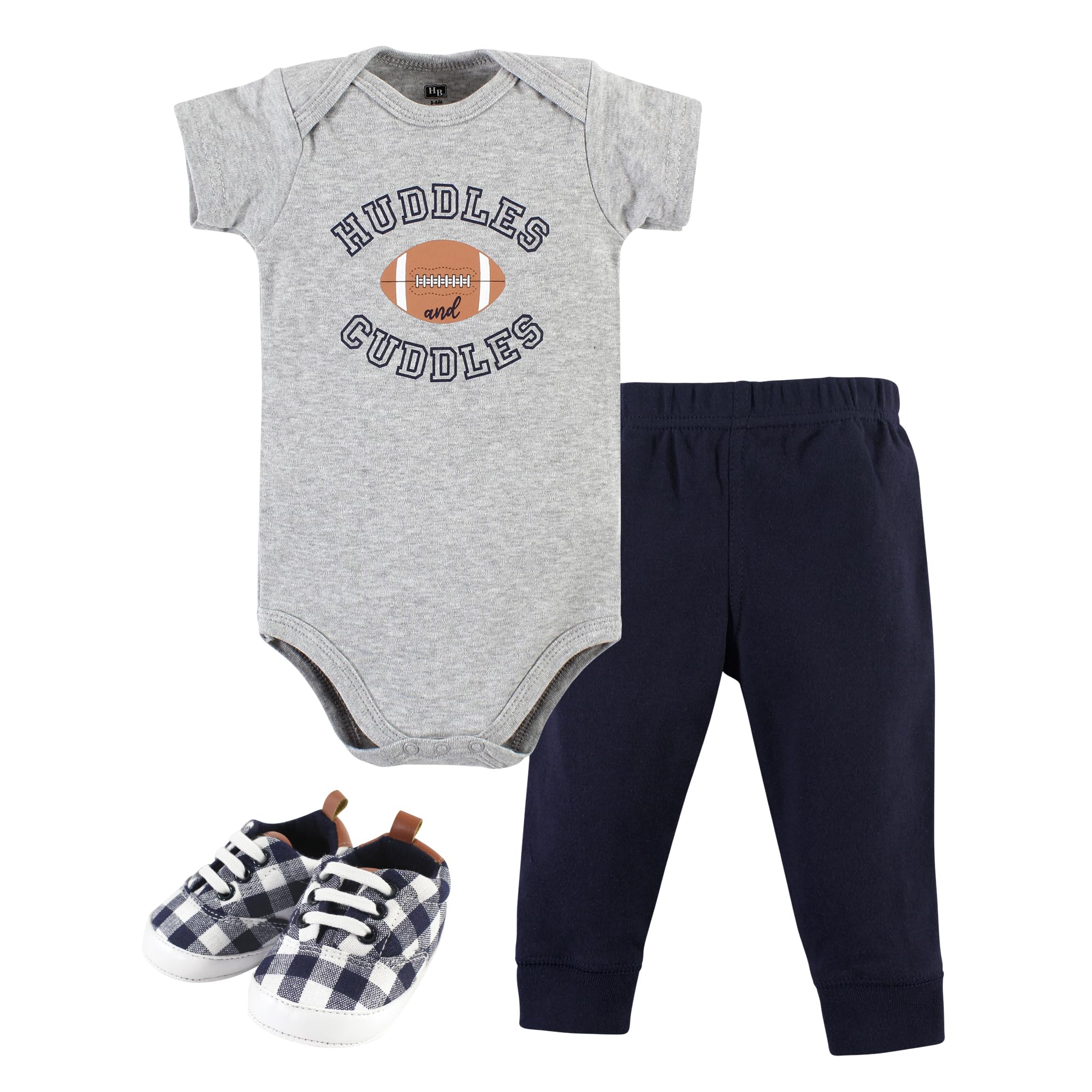 Hudson Baby Unisex Baby Cotton Bodysuit, Pant and Shoe Set
