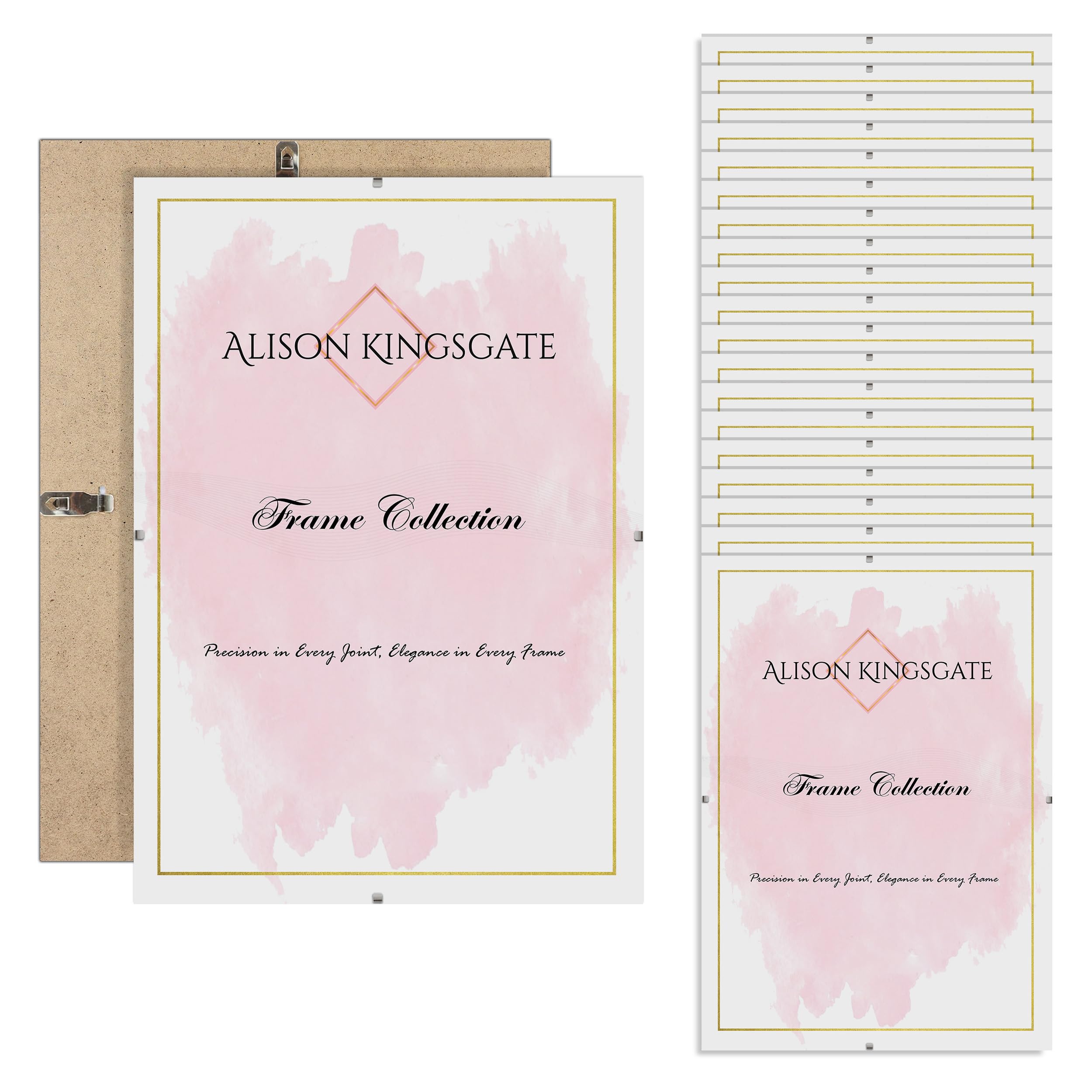Alison Kingsgate A6 Clip Frame (Pack of 20)- Frameless Picture Frame with Shatter-Resistant Perspex & Sturdy MDF Back- Borderless Clip Photo Frame for Posters, Certificates, Art & Wall Decor