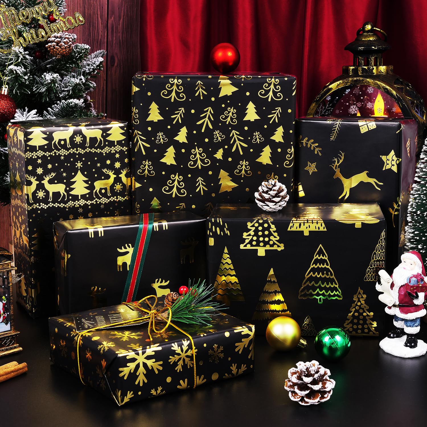 Amazon | MAMUNU クリスマスラッピングペーパー、6シート