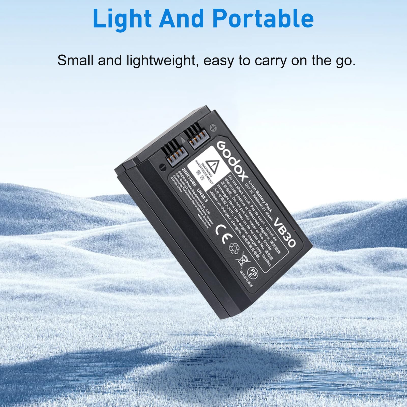 Godox VB30 Batería para V1Pro V1 V860III V850III Flashes, DC 7,2 V, 2980 mAh, 21,456 WH (Actualización VB26)