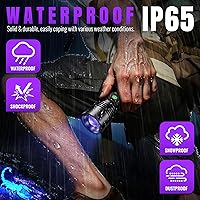 Vista 7 de DARKDAWN 3 in1 Super Bright Flashlight & UV Flashlight 395nm, High Lumens USB Rechargeable LED Flashlights,Handheld Portable Flash Lights for