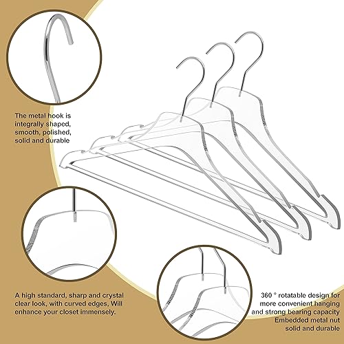 Miniatura 2 de Ganchos acrílicos transparentes de calidad para ropa, pantalones, chaquetas de traje, abrigos y camisas, organización de armario y armario (gancho
