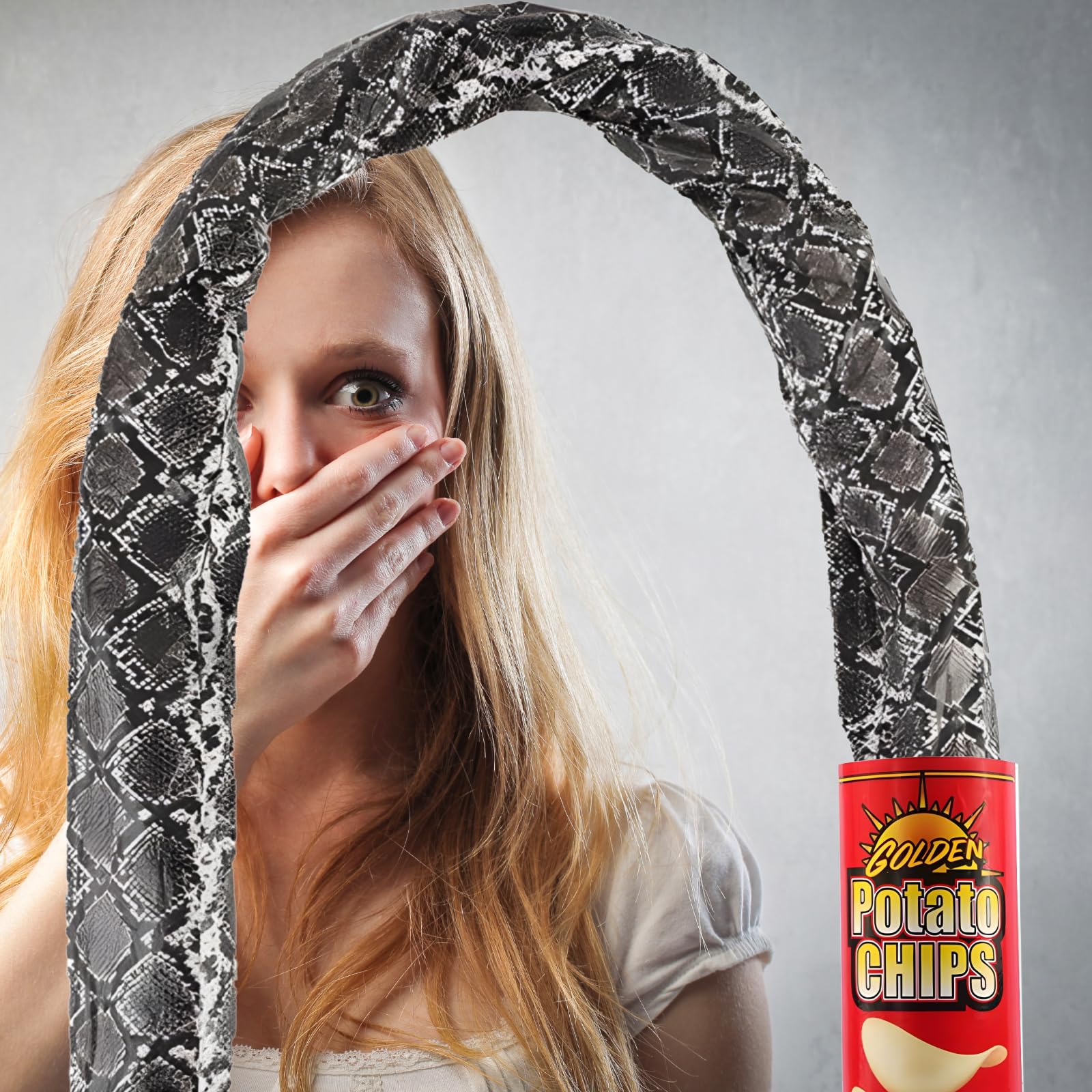 2 Pack Funny Magic Potato Chip Cans Snake Scary Prank Hilarious Chip Cans Jump Funny Surprise Trick for April Fools Day Carnival Halloween Scary Party Decoration Supplies - Image 3
