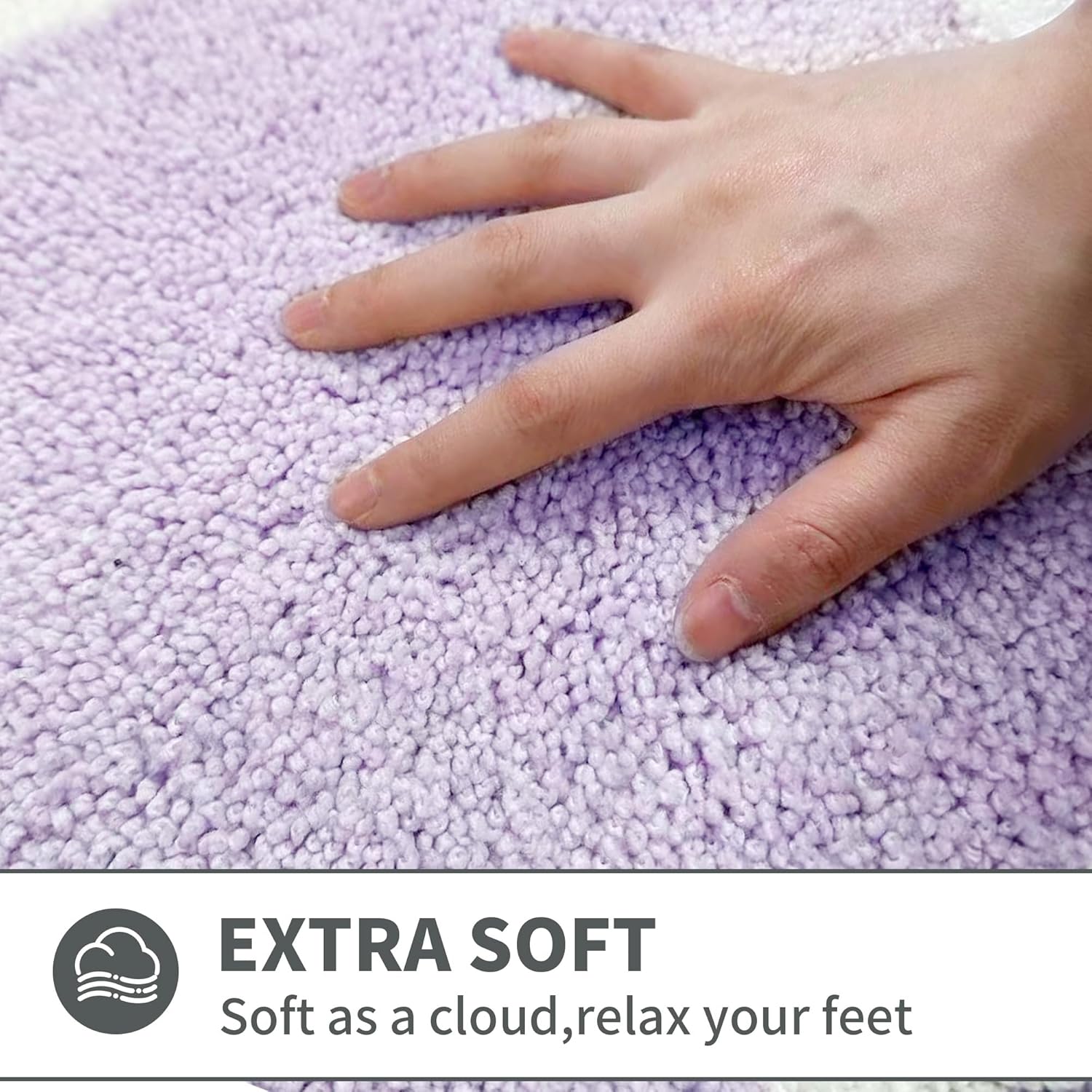 Cute Scalloped Purple Bathroom Rugs Mat,Non Slip Absorbent Quick Dry Bath Mats for Shower Room,Microfiber Bath Mats for Bathroom Floor Washable Carpet for Shower Tub Sink Bedroom,20"x32"