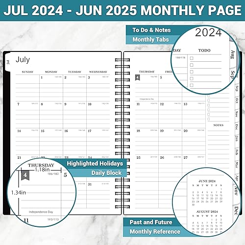 Miniatura 3 de Agenda 2024  Agenda semanal y mensual 2024, 6.3 x 8.4 pulgadas, agenda 2024 de enero de 2024 a diciembre de 2024, bolsillo interior, papel premium,