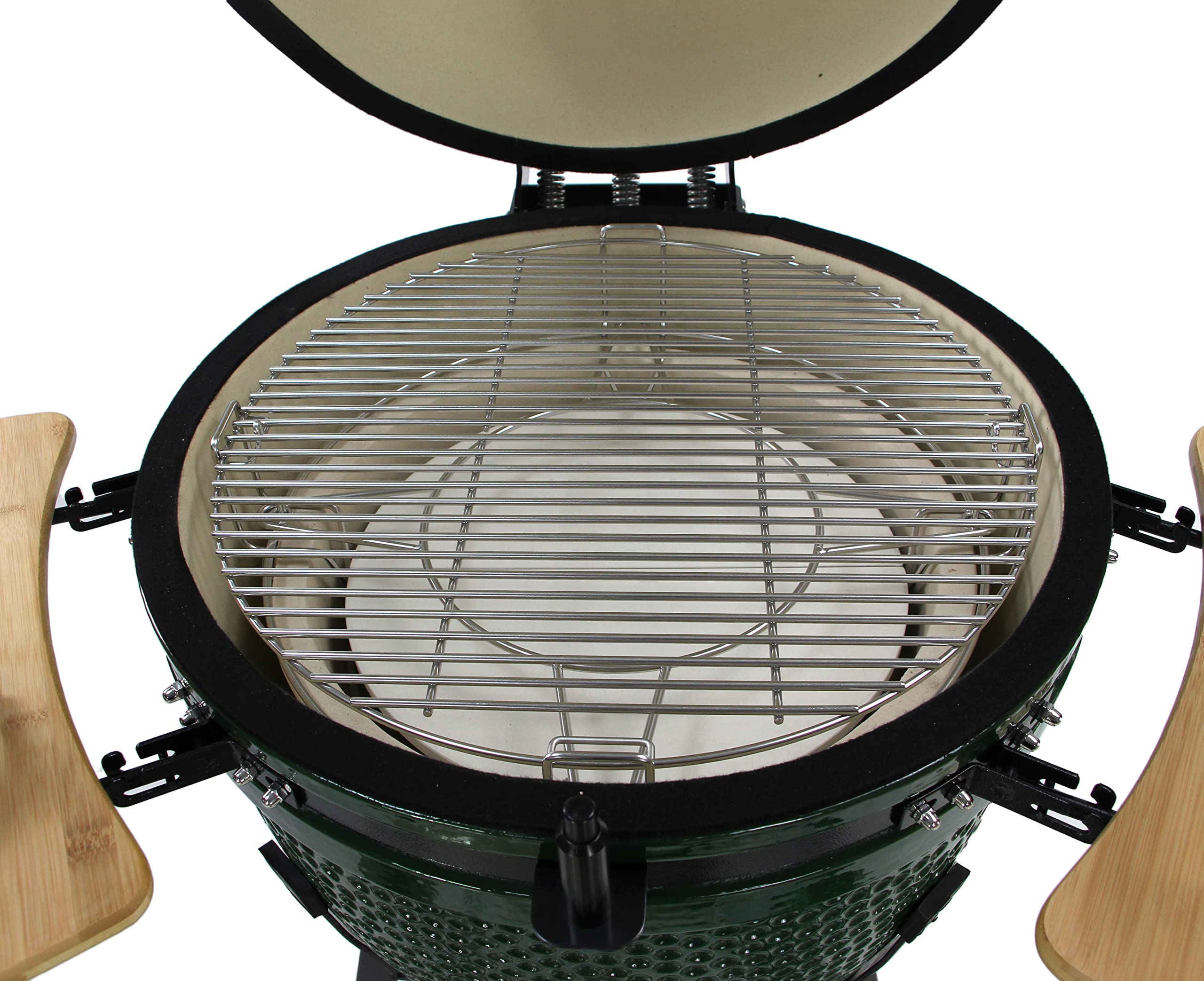 YNNI KAMADO TQTT18RG Duży zestaw Kamado, grill 45 cm, różowe złoto, podwójny termometr z podajnikiem chipów, dziel i podbijaj, pokrywa, cyfrowy termometr, ceramika, jajko, palacz, TQTT18RG