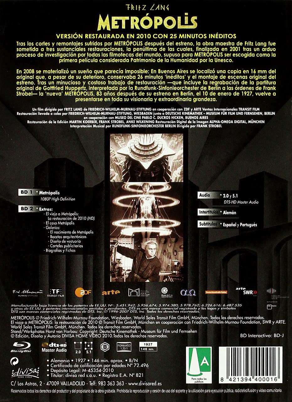 Metropolis (1927) (Edición Especial) (Versione rielaborata) (2 Blu-ray) (Import)